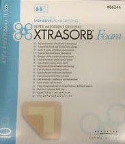 Xtrasorb Foam Dressing with Adhesive Border 4.5" x 4.5" - #86244